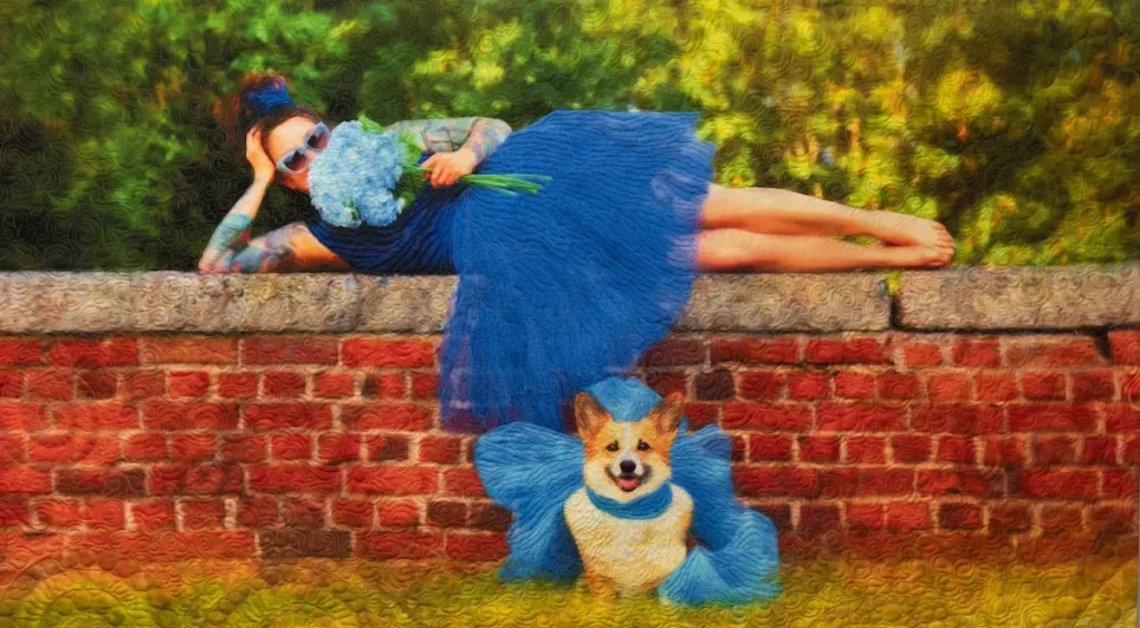 Amy and Thor fiber art by Tasha Owen