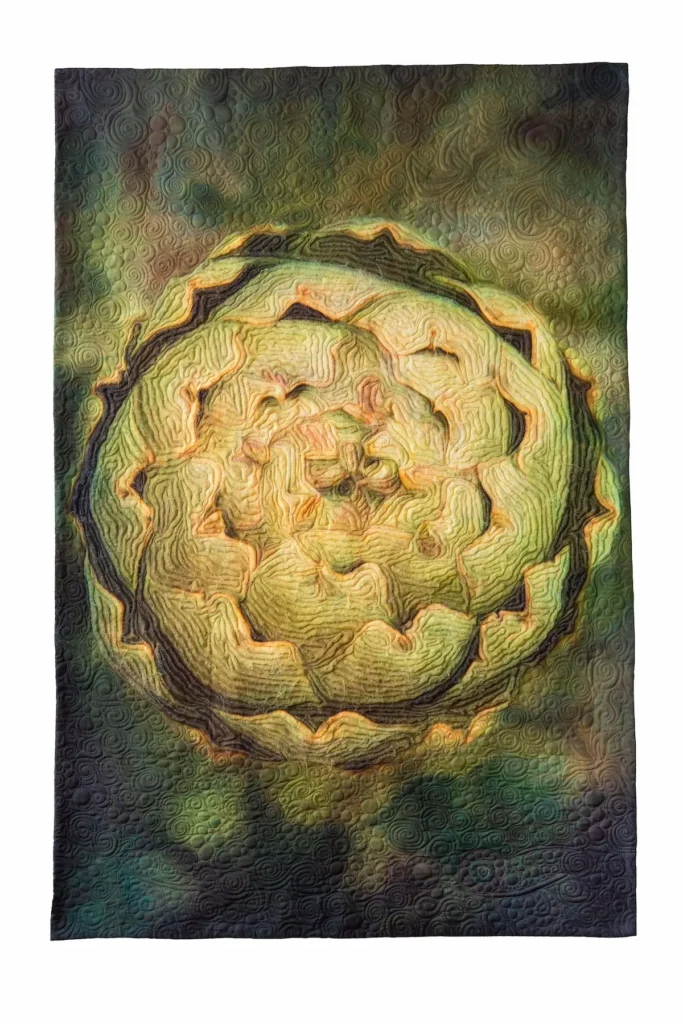 Artichoke art quilt by Tasha Owen