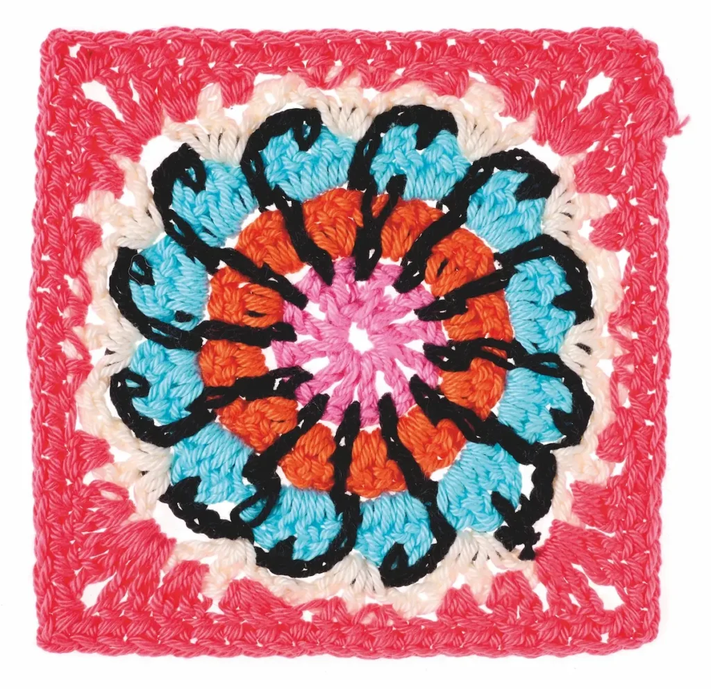 Stained glass crochet motif by Cassie Ward