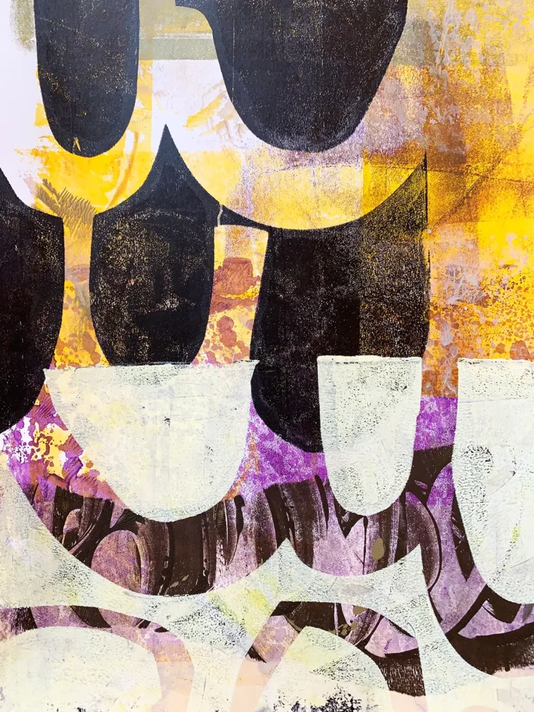 Print with yellow and purple by Drew Steinbrecher