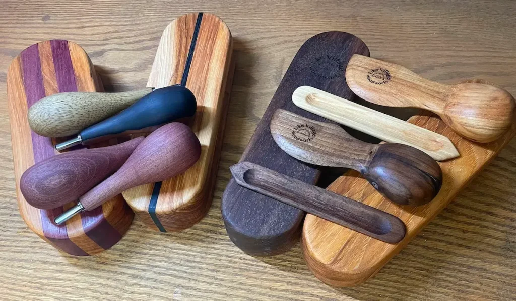 Clappers, hera markers, point turners and darners by Jessica Bobrowski and Michael Jacques