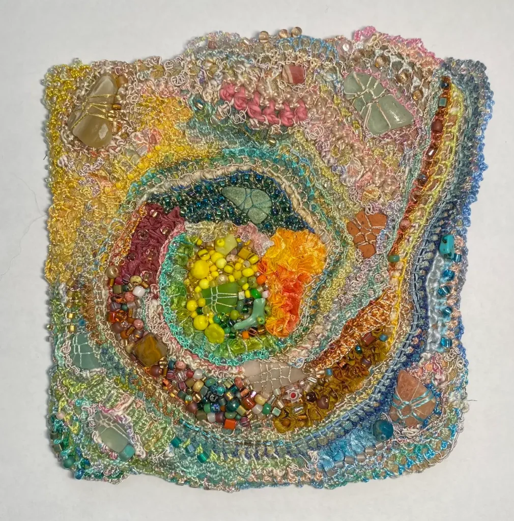 Cape Dreams beaded fiber art by Julie Booth