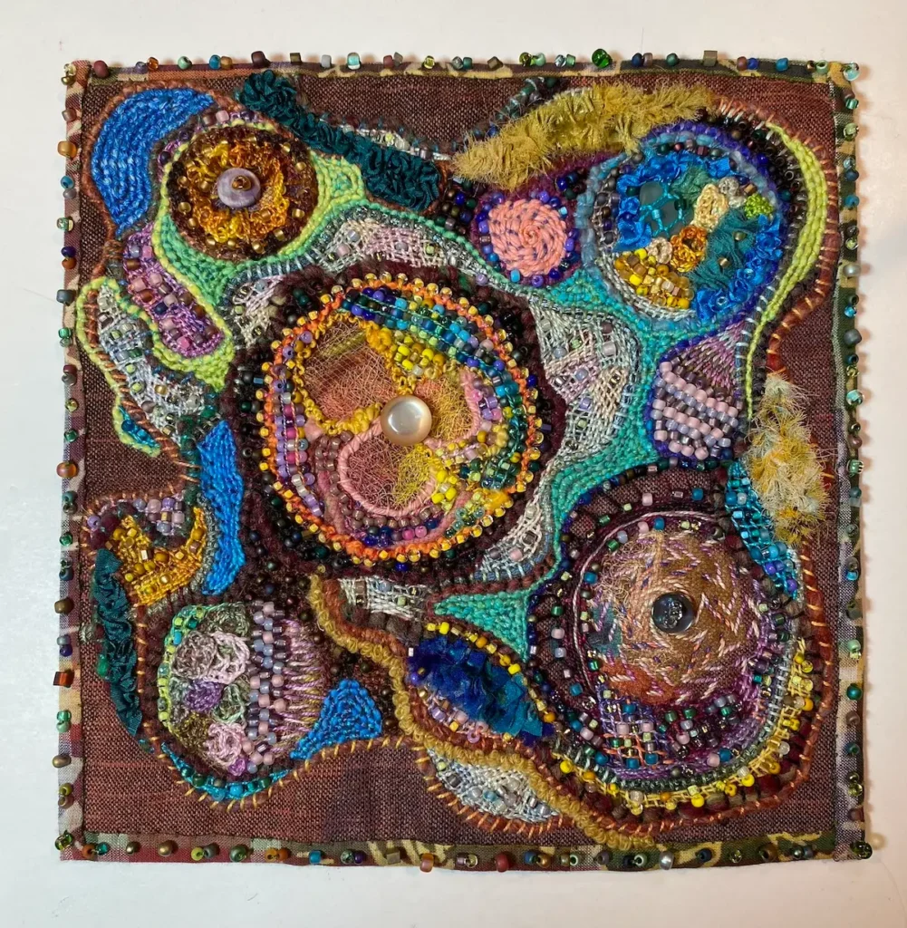 Eternal Connections fiber art by Julie Booth
