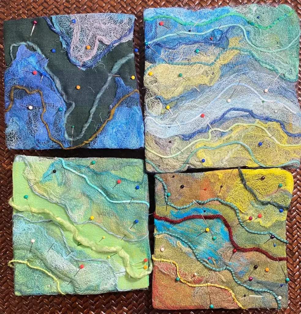 Preliminary layouts for designs by Julie Booth