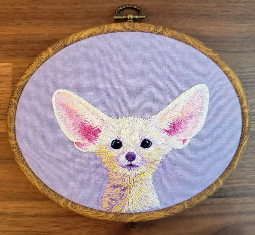 Fennec embroidery by Laura McGarrity