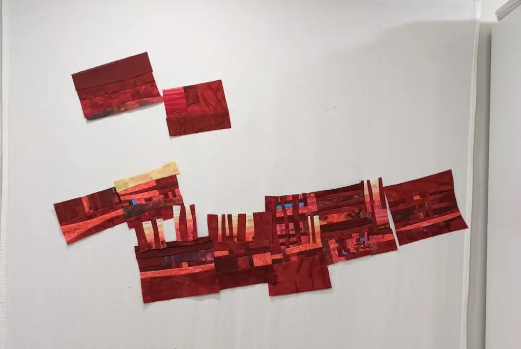 Eruption improv piecing in process by Lee McLean