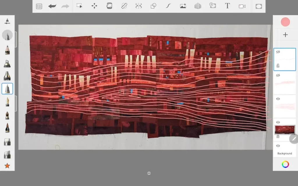 Eruption quilting audition process by Lee McLean