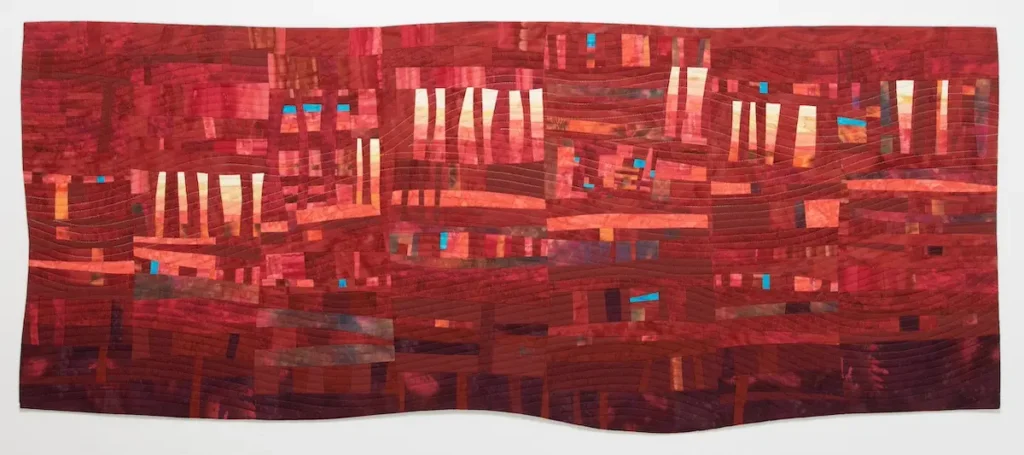 Eruption fiber art by Lee McLean