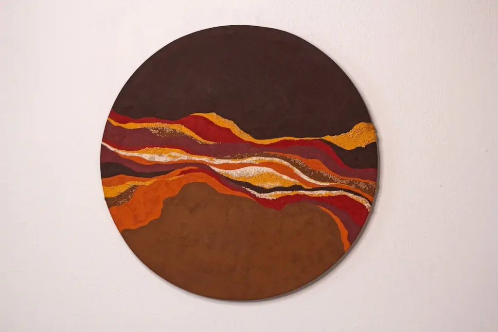 Wall art made with natural dye pastels by Mildred & Sama of Suula