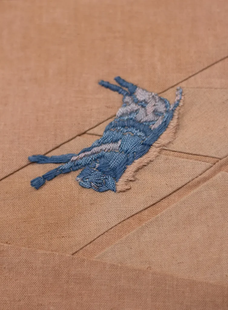 Embroidery made with naturally dyed threads by Mildred & Sama of Suula