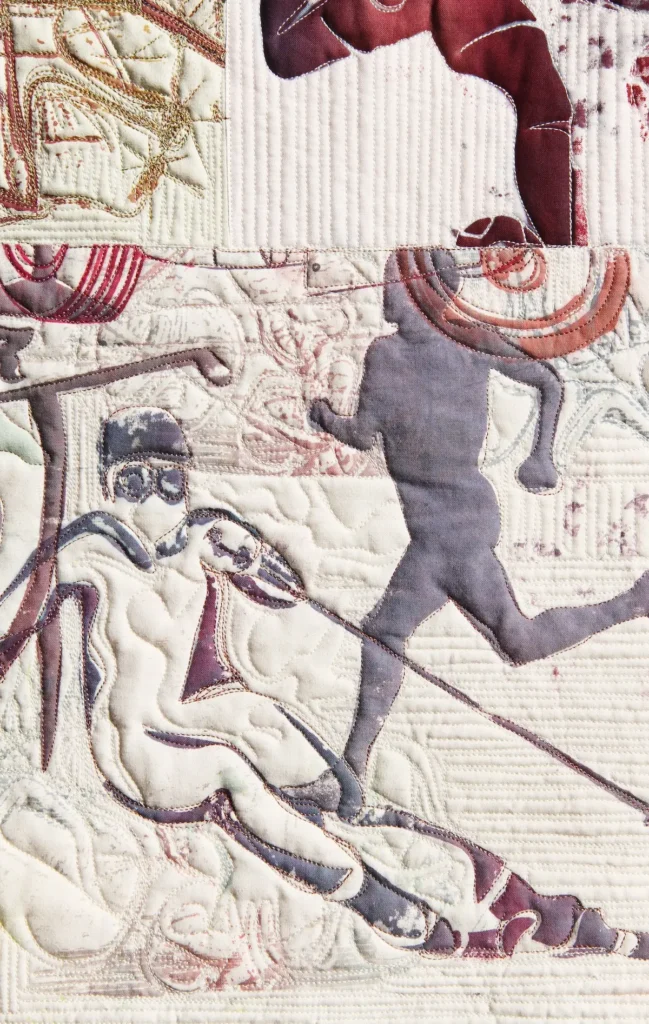 Detail of Extras #140 fiber art by Regula Affolter