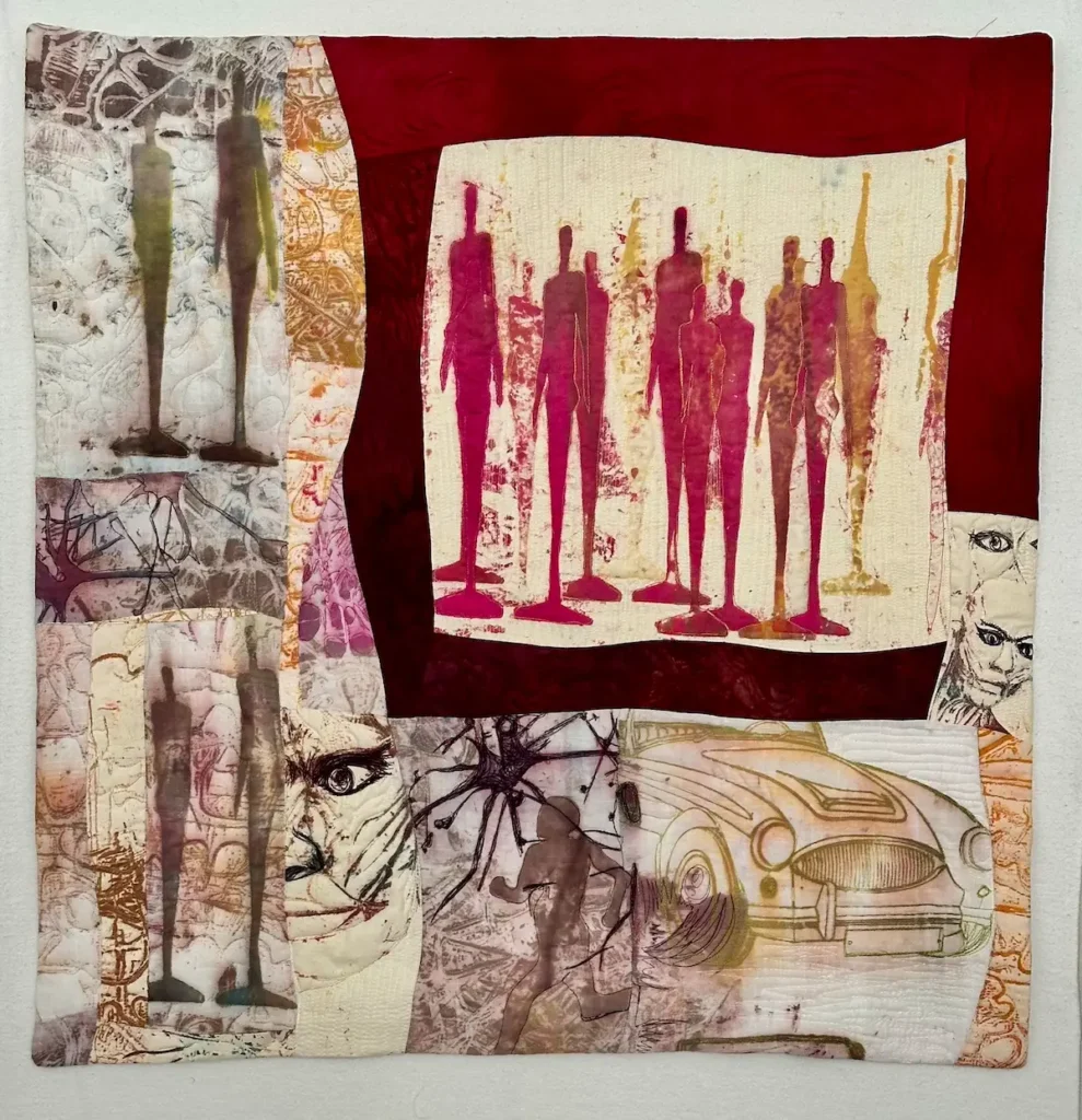 Extras #130 fiber art by Regula Affolter