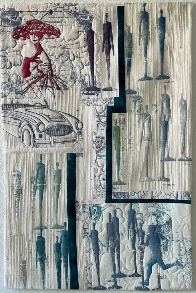 Extras #139 fiber art by Regula Affolter