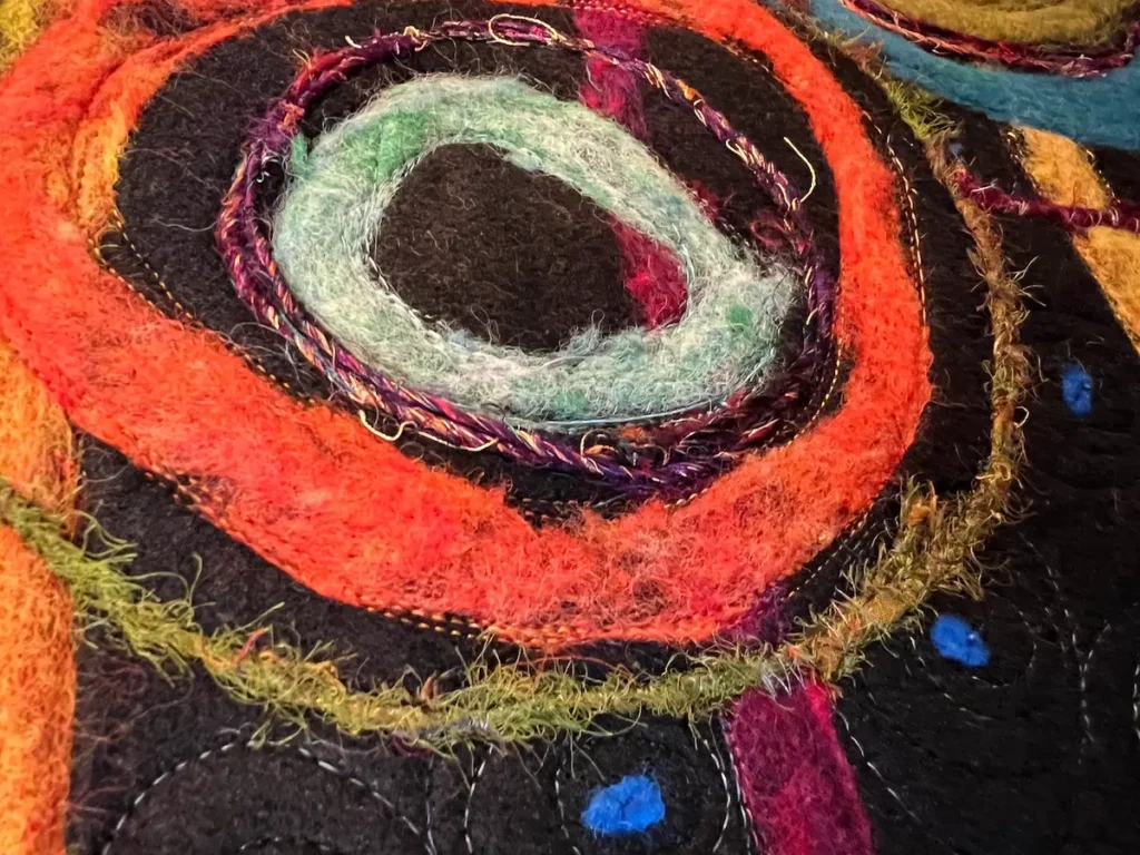 Close up of Tiles quilt by Lynn Woll