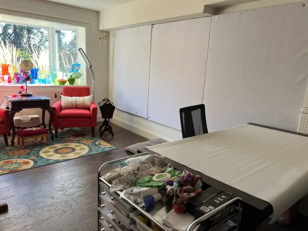 View of the 12 foot wide design wall