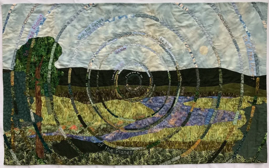 Gaia Speaks fiber art by Ann Wasserman