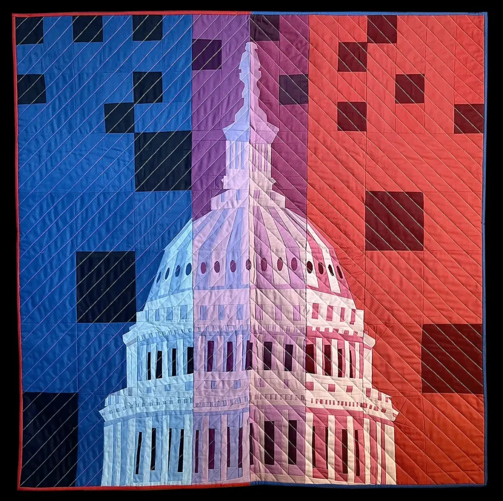 American Gradation fiber art by Aynex Mercado