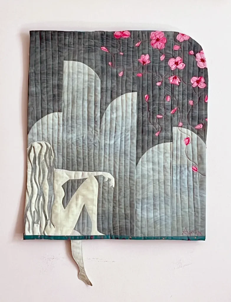 Chillin June fiber art by Aynex Mercado