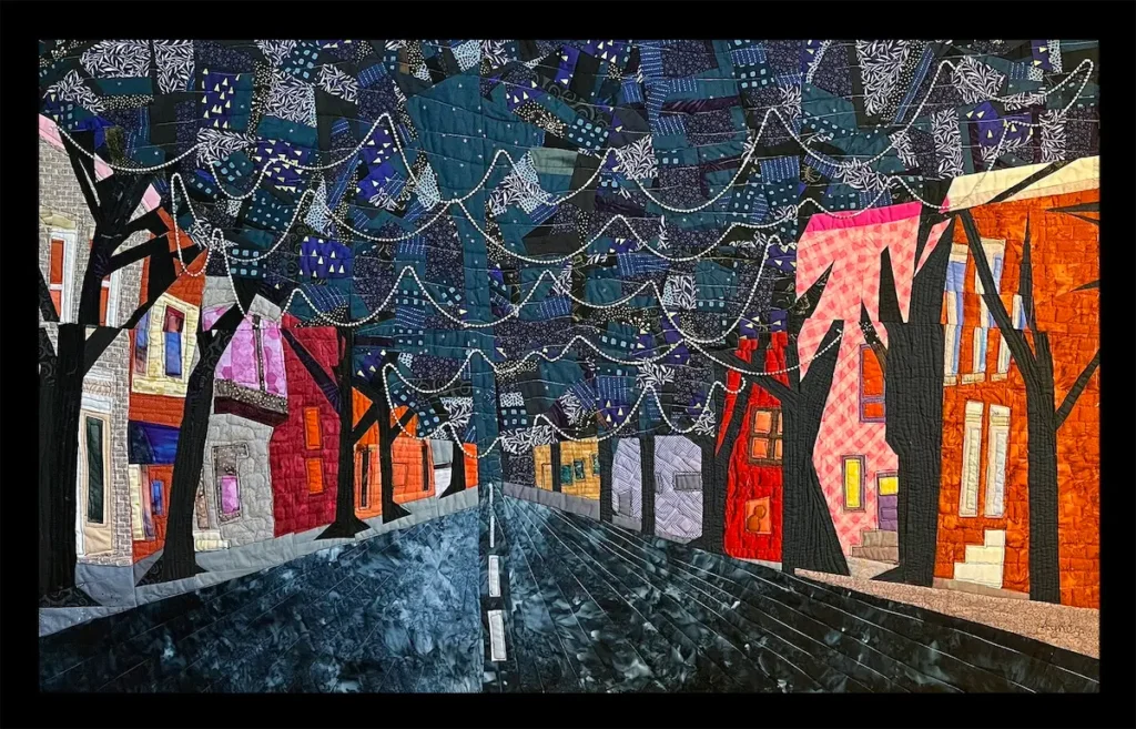 Christmas in Frederick fiber art by Aynex Mercado