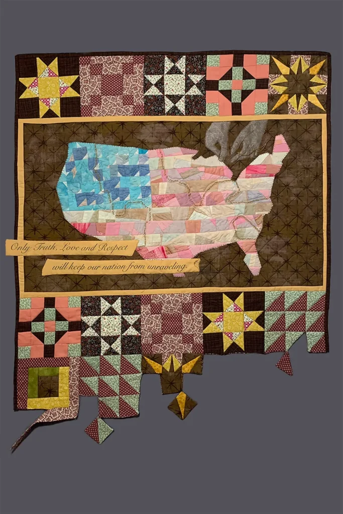 Uniting States fiber art by Aynex Mercado