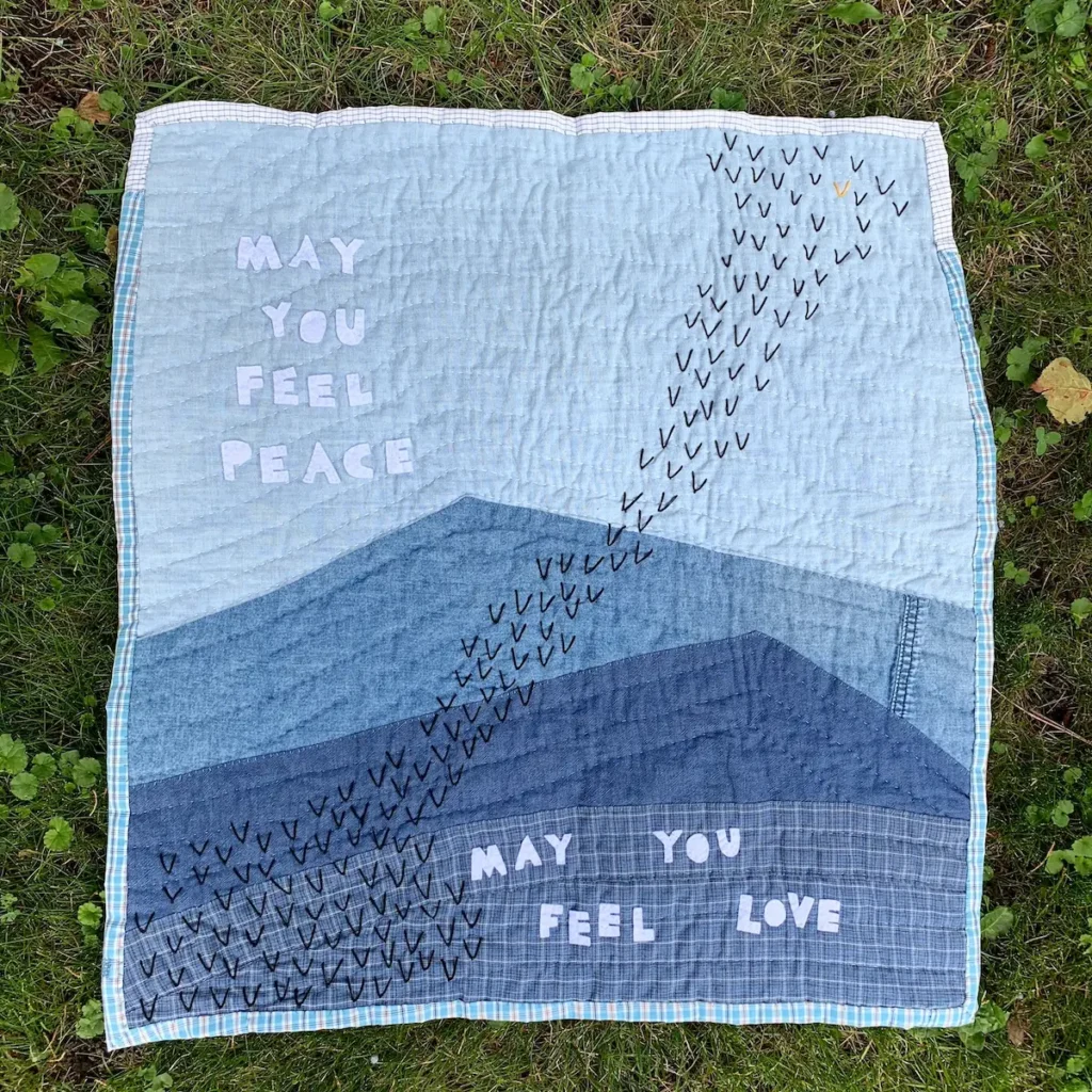 May You Feel Peace fiber art by Claire Voelkel-Sedlmeir
