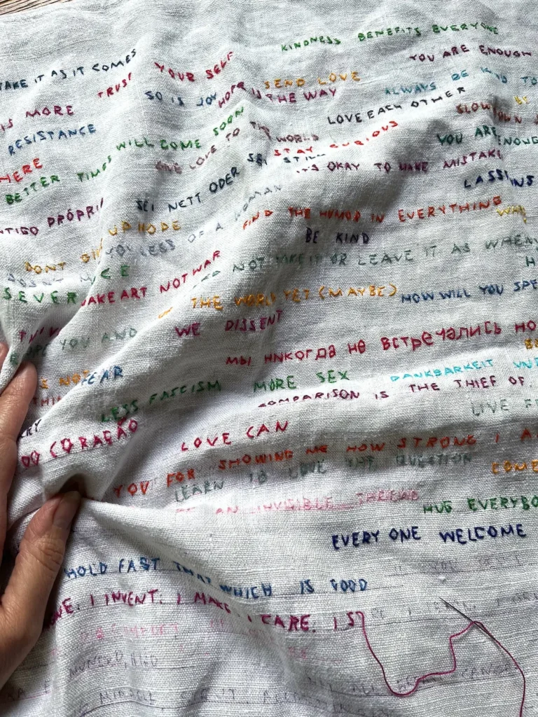 Message Project fiber art by Claire Voelkel-Sedlmeir