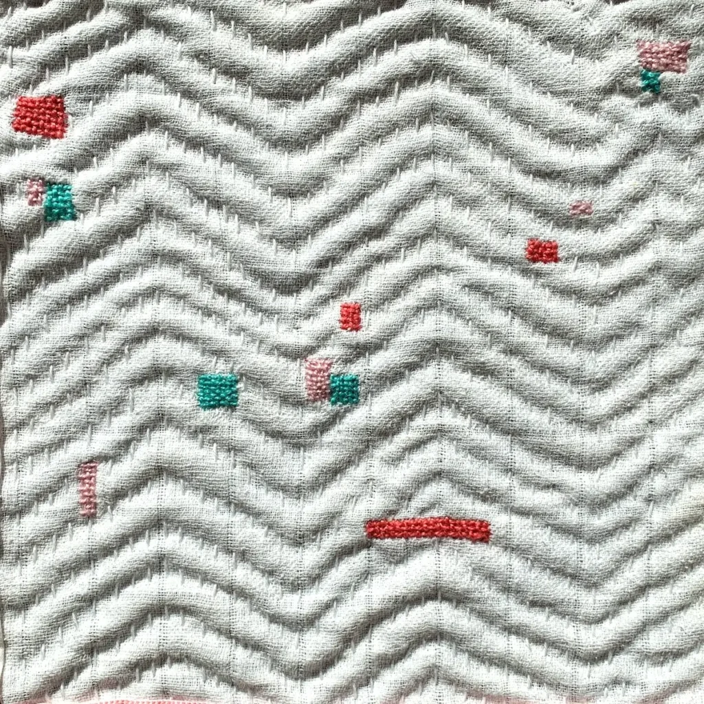 Diaper Weavings fiber art by Claire Voelkel-Sedlmeir