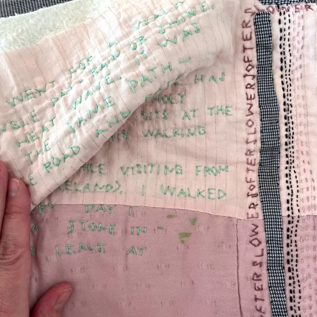 Walks With My Father fiber art by Claire Voelkel-Sedlmeir