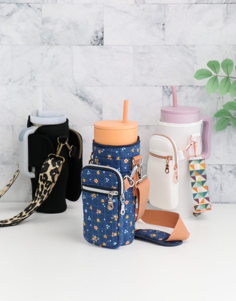 Water bottle and phone bags made by Jessica Barrera