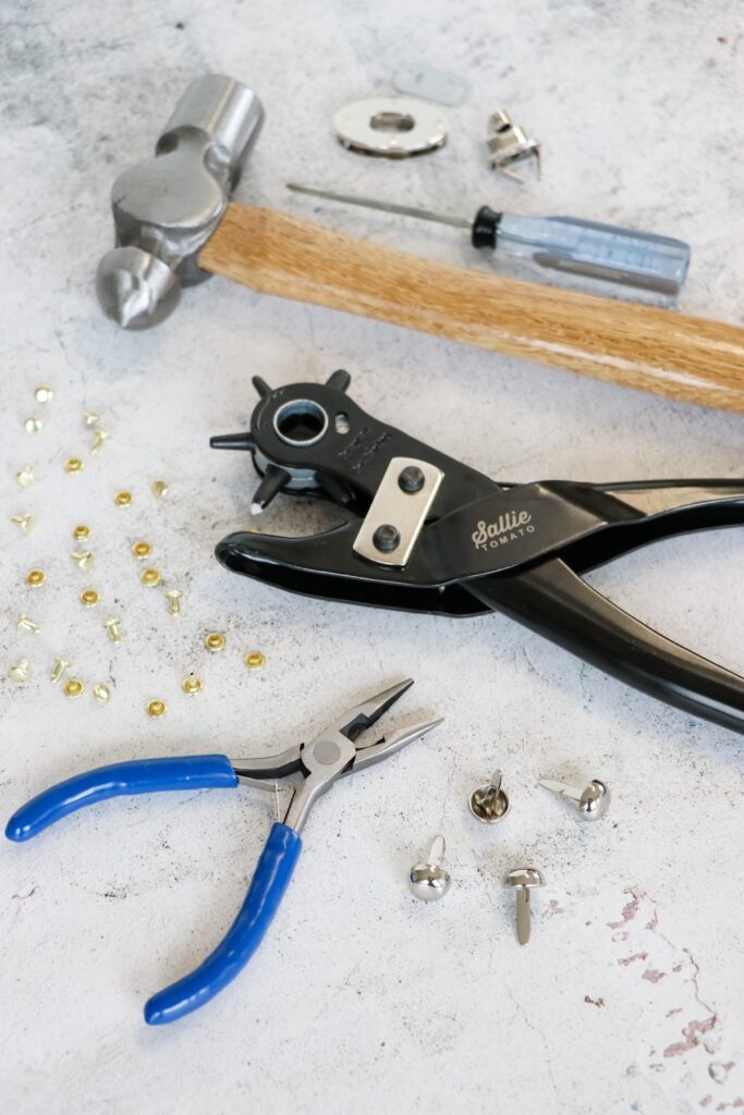 Bag making tools that Jessica Barrera uses