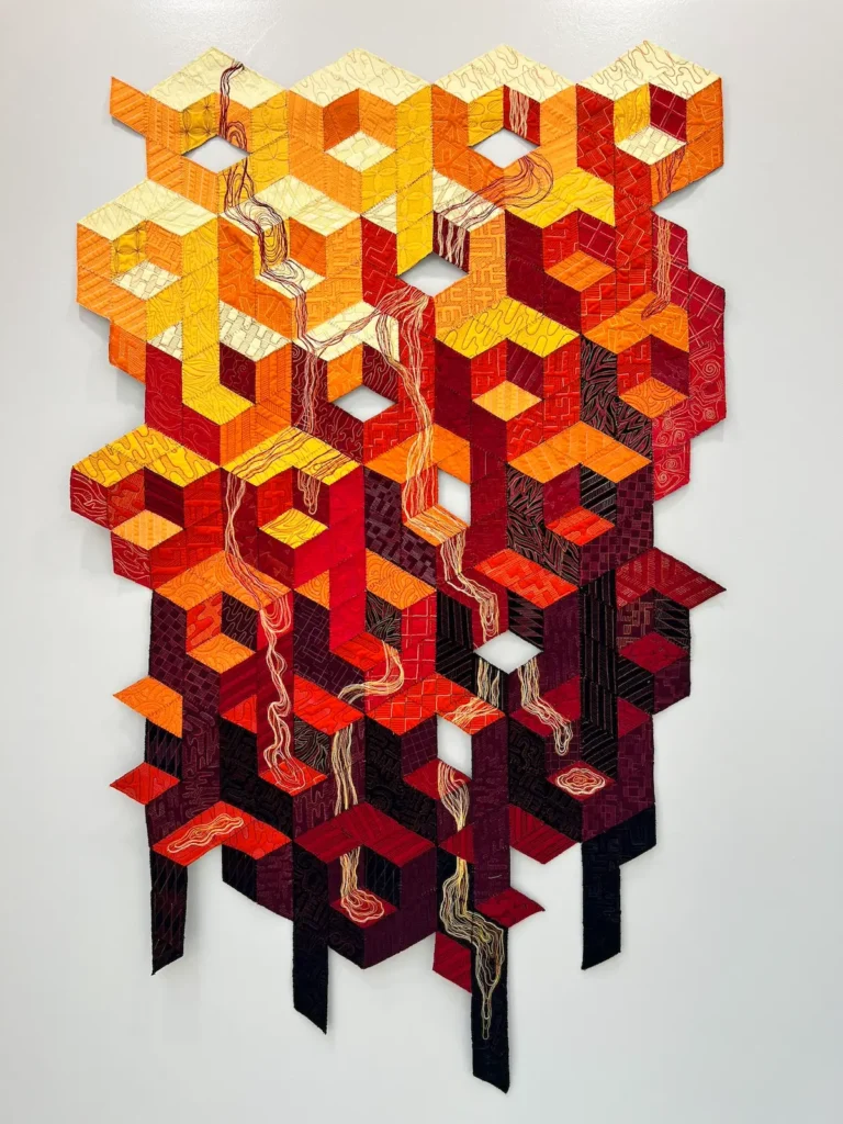 Flow art quilt designed and made by Lauri Jones