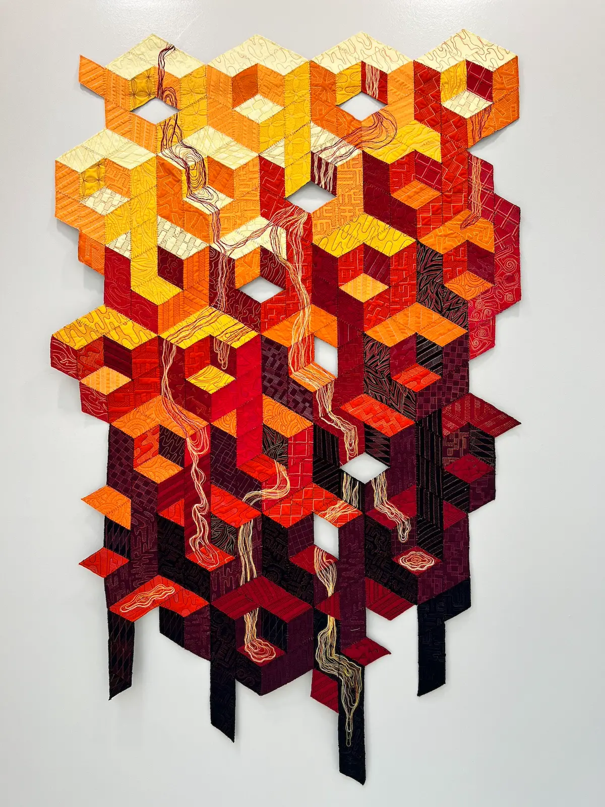 Flow art quilt designed and made by Lauri Jones