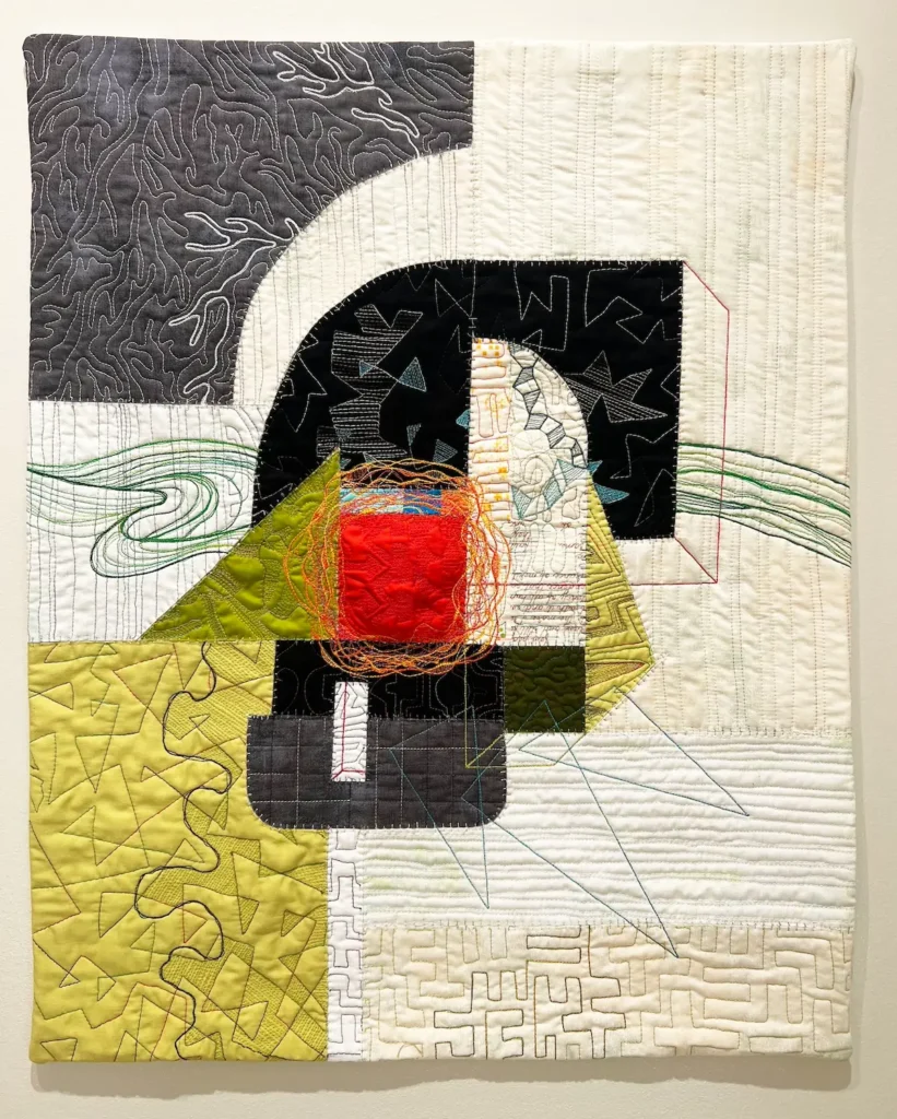 Nesting art quilt designed and made by Lauri Jones