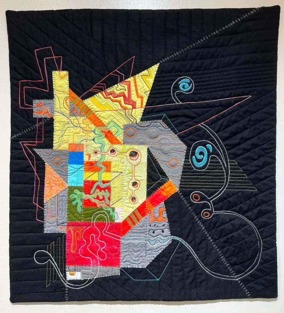Mad House art quilt designed and made by Lauri Jones