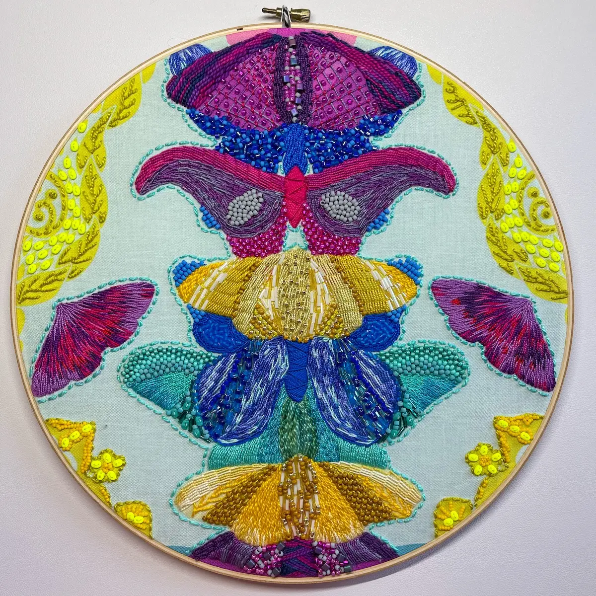 Bead and embroidered fabrics by Nichole Vogelsinger