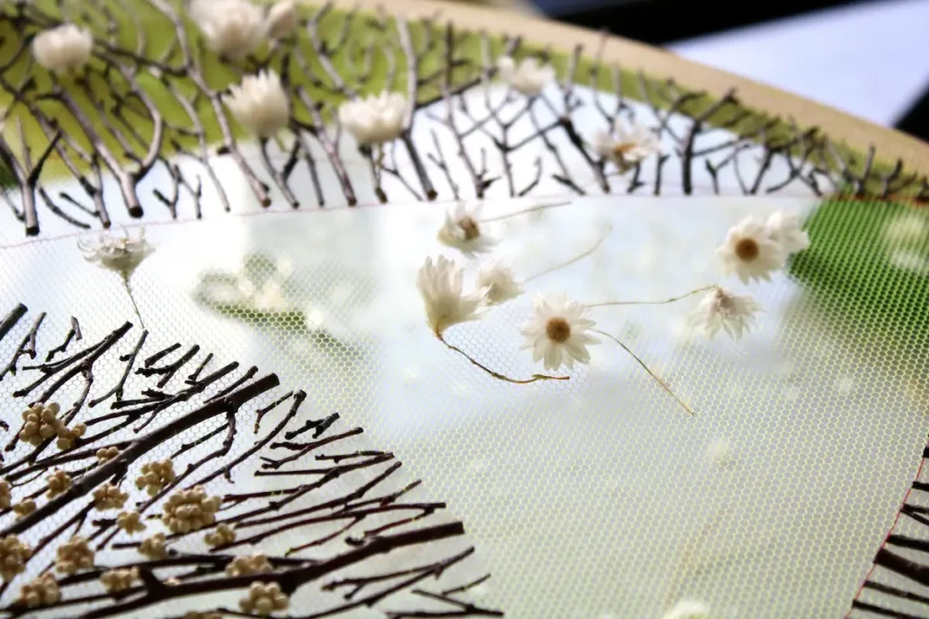 Details of a work in progress by Olga Prinku