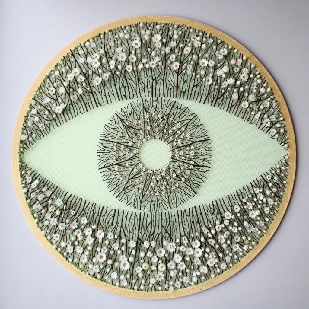 Finished green eye piece by Olga Prinku