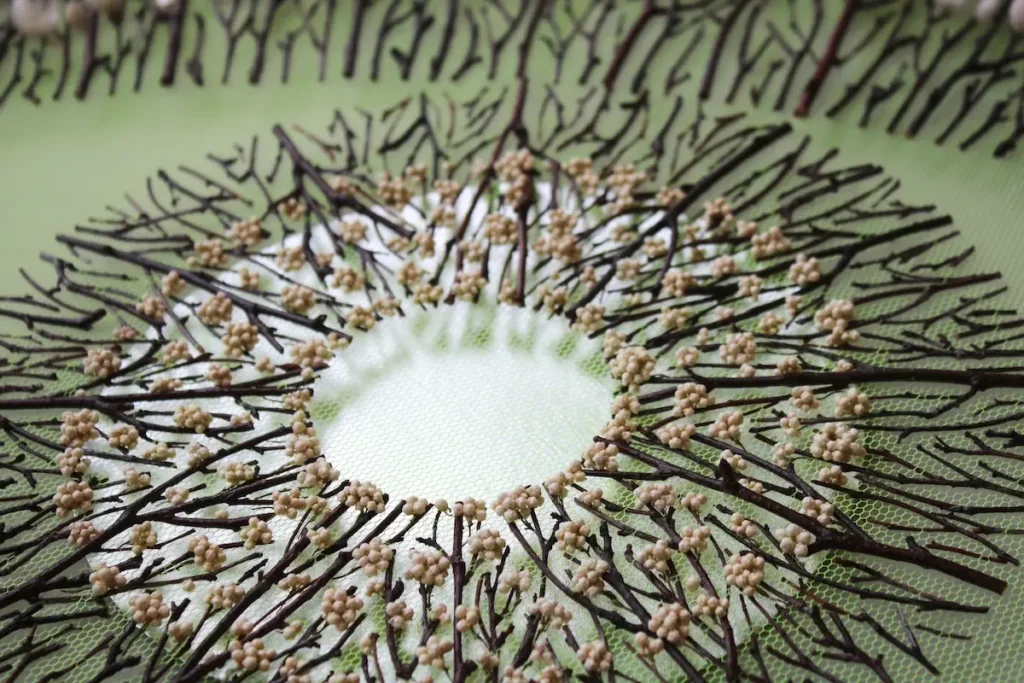 Lighting showing the transparency of the green eye piece by Olga Prinku