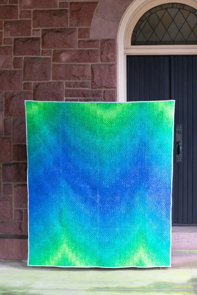 Gelato a blue and green one fabric quilt designed by Rachel Rossi