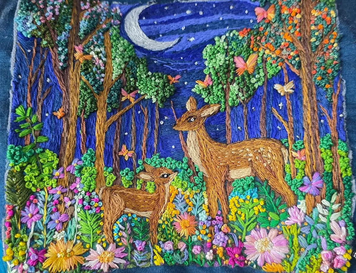 Deer embroidery by Radhika Vyas