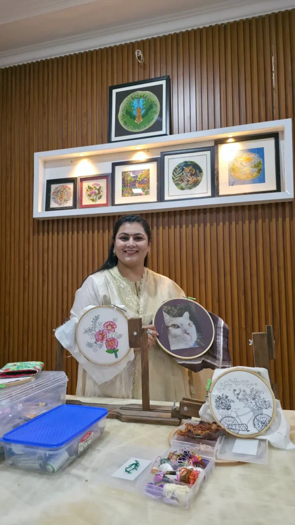 Radhika Vyas at a display