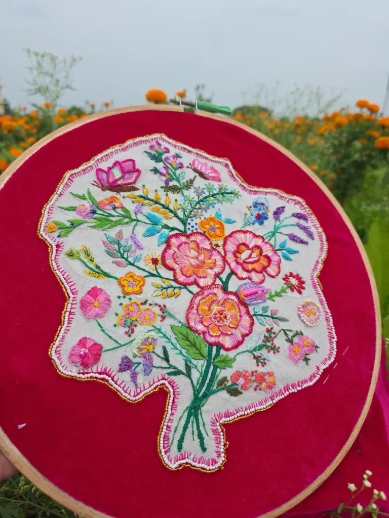Flower embroidery by Radhika Vyas