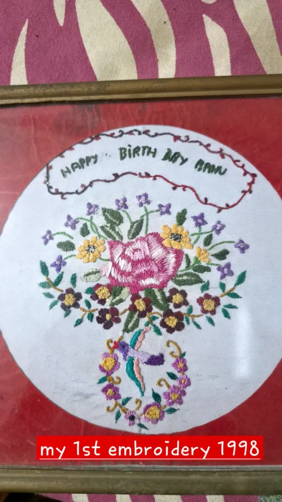 Radhika Vyas first embroidery