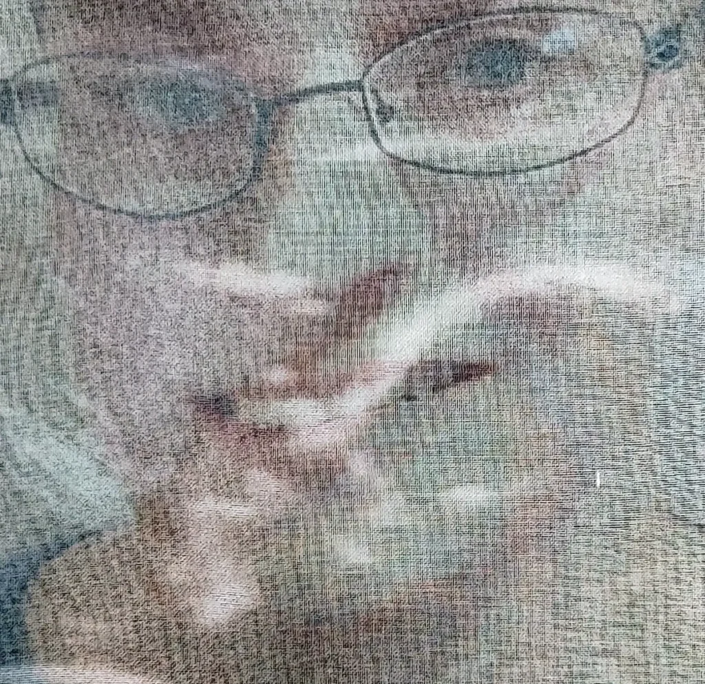 Detail of Who Lives fiber art by Sonja Lee-Austin