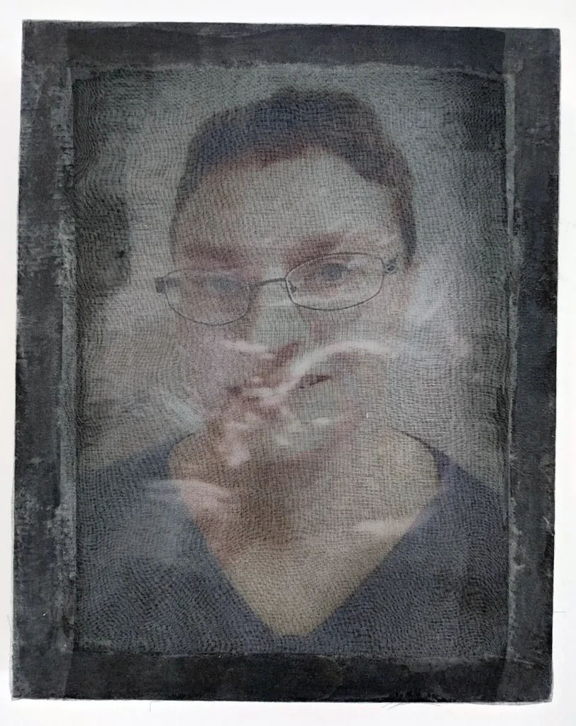 Who Lives fiber art by Sonja Lee-Austin