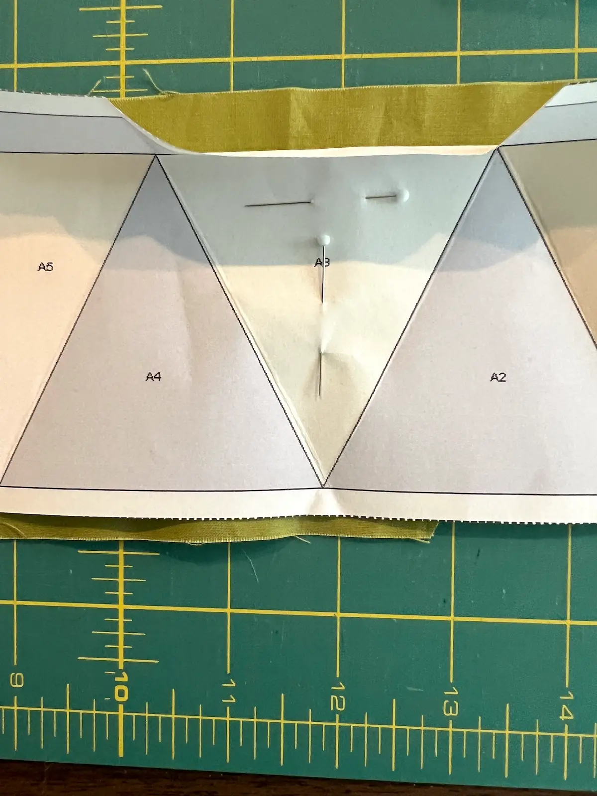 Witch quilt block securely pinning the center