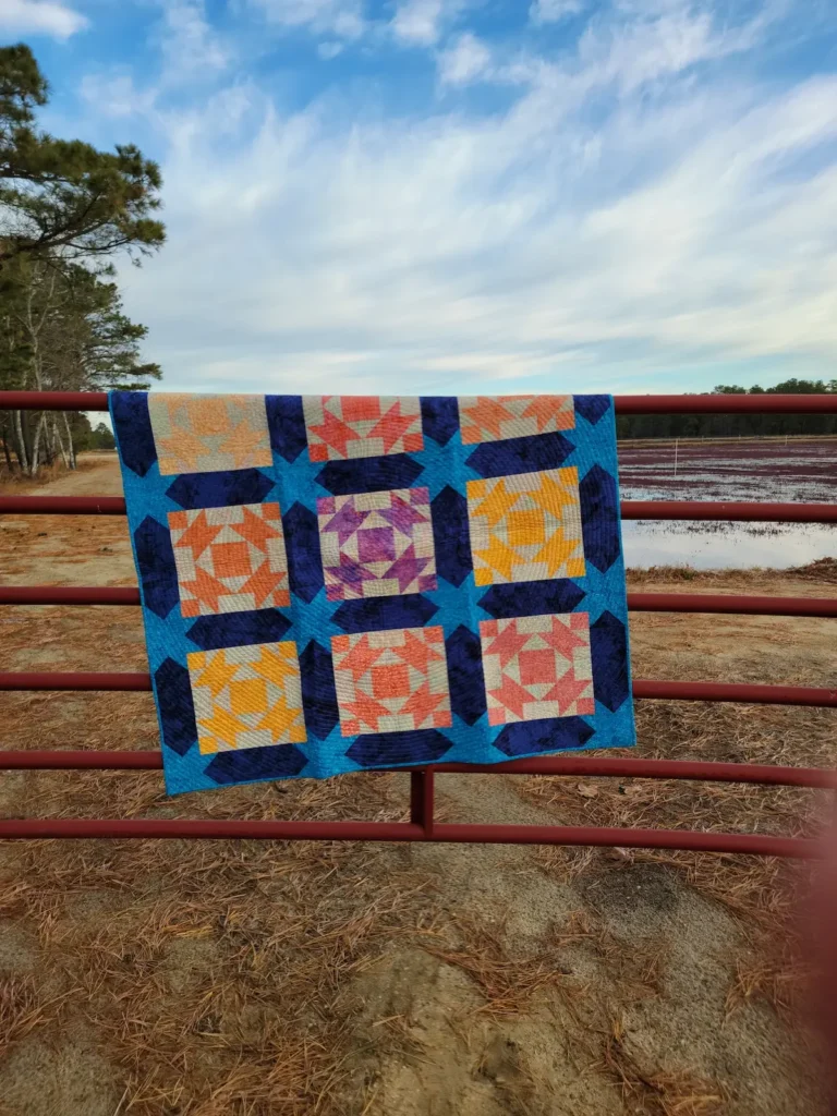 Saltwater Taffy quilted with spiral walking foot by Becca Fenstermaker