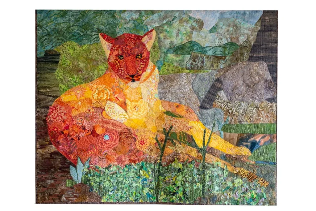 Andy, fox fabric collage by Carly Mul
