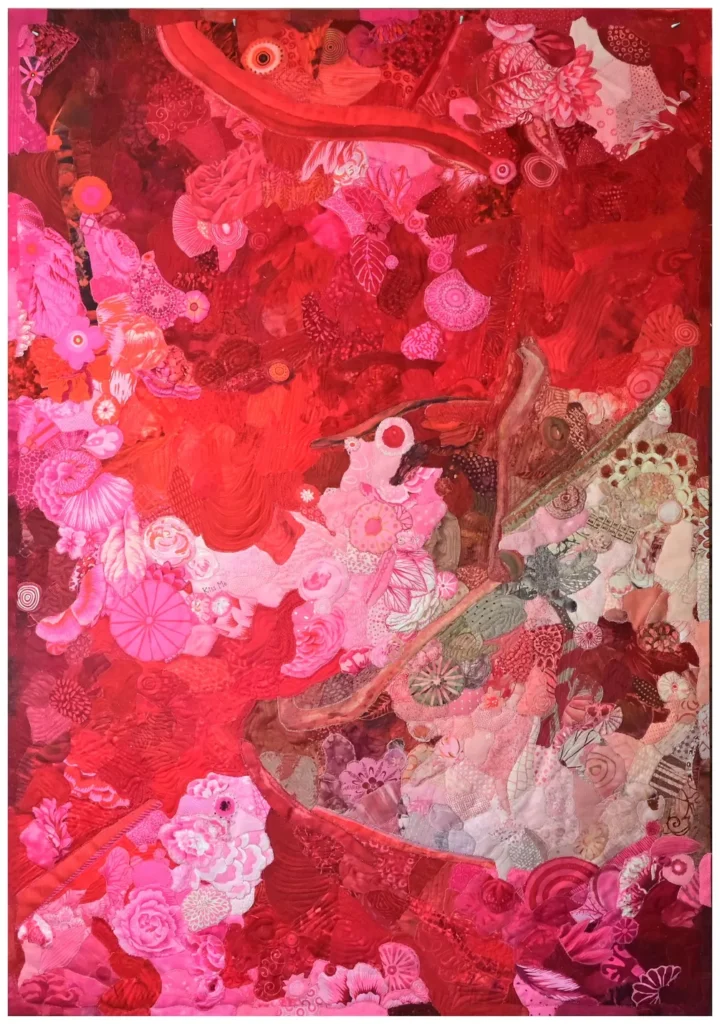 In Health and in Sickness fabric collage by Carly Mul