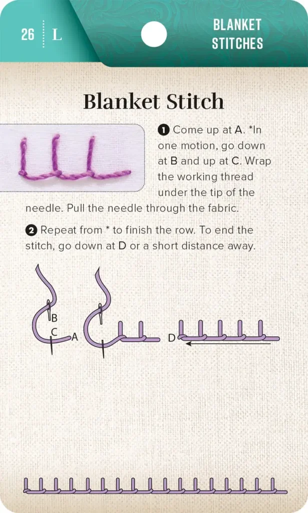Left handed on-the-go blanket stitch on-the-go card